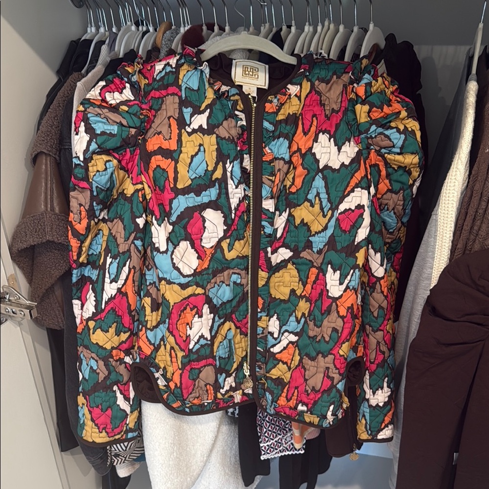 Emily McCarthy Brand Printed and Brown Reversible Puffer Jacket